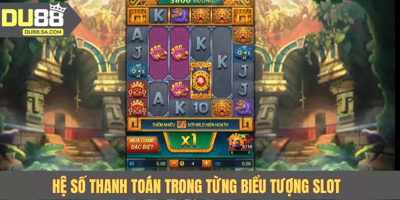 Hệ số thanh toán trong từng biểu tượng game nổ hũ kho báu Aztec Hệ số thanh toán trong từng biểu tượng game nổ hũ kho báu Aztec