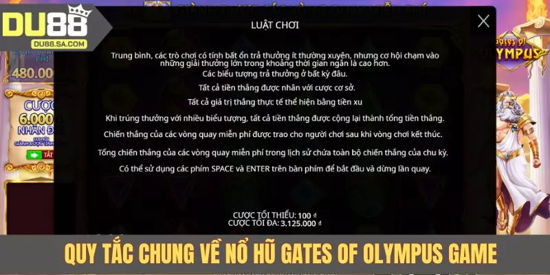 Quy tắc chung về nổ hũ Gates of Olympus game Quy tắc chung về nổ hũ Gates of Olympus game